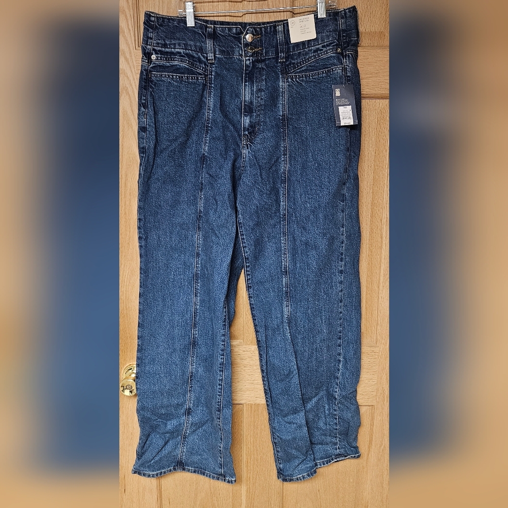 Universal Thread Size 16 Dark Blue Denim Jeans Wide Leg